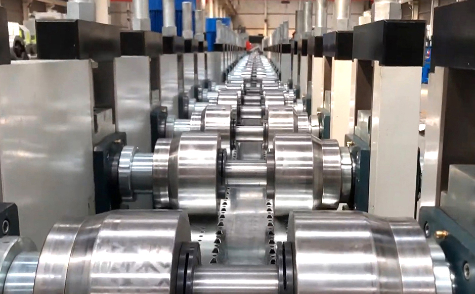 Unique forming system for heavy duty shelf column